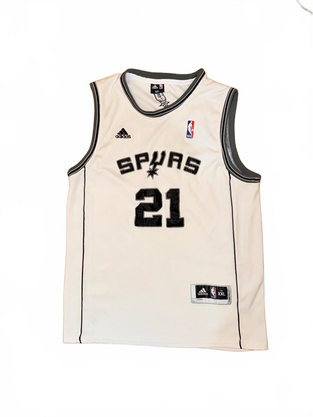 Adidas Tim Duncan Spurs Jersey #21 White Home Swingman XL – Fair